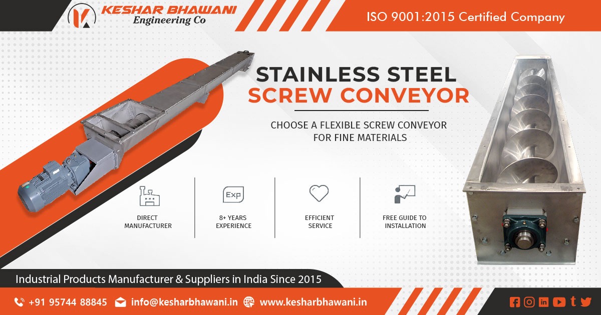 Top Supplier of SS Screw Conveyor in India