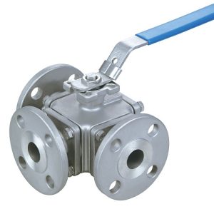 3-three-way-ball-valve-flanged-ends-investment-casting-stainless-steel-cast-wcb-ss304-ss316-manufacturer-exporters-suppliers-India